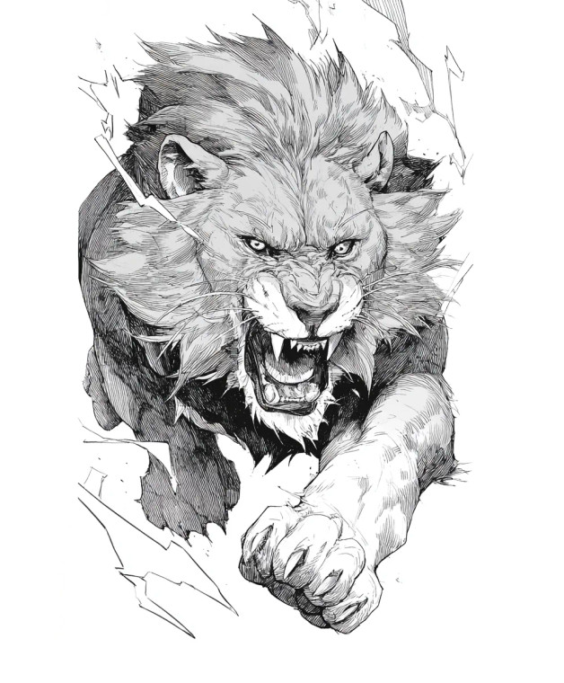 Angry Lion Tattoo V3 Vinyl Car Decal Sticker – Waterproof & UV-Resistant 8.0"