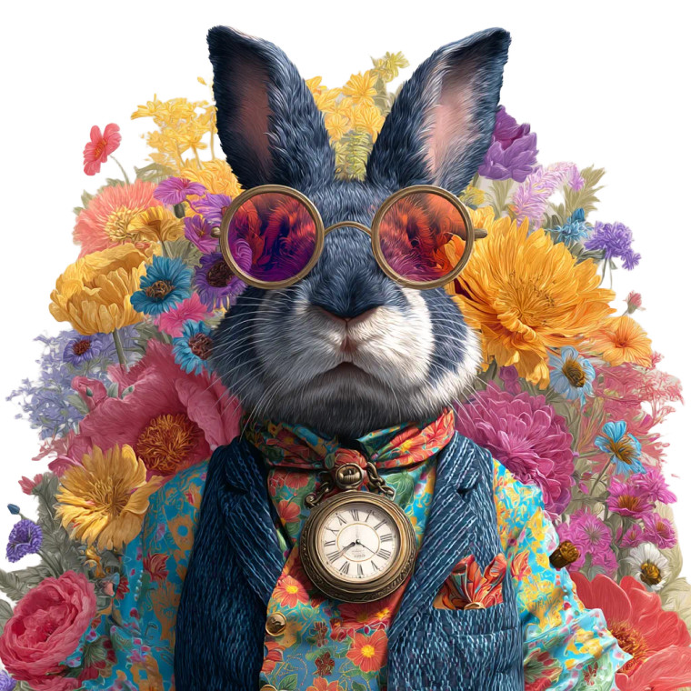 Rabbit With Accessories Vinyl Car Decal Sticker – Waterproof & UV-Resistant 3.4133333333333336" Rabbit With Accessories Vinyl Car Decal Sticker – Waterproof & UV-Resistant 3.4133333333333336"