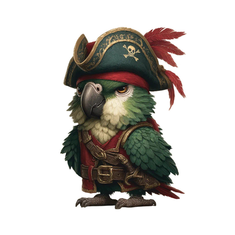 Pirate Parrot Logo Vinyl Car Decal Sticker – Waterproof & UV-Resistant 3.4133333333333336"