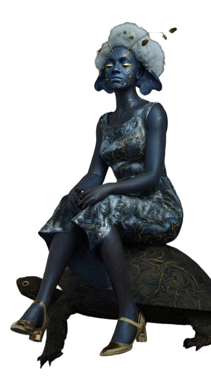Blue-Skinned Elegance Vinyl Car Decal Sticker – Waterproof & UV-Resistant 9.706666666666667"