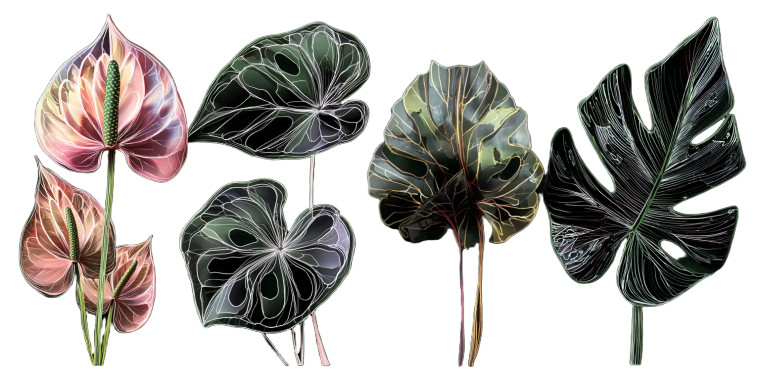 Anthuriums Monsteras Stickers Vinyl Car Decal Sticker – Waterproof & UV-Resistant 5.12"