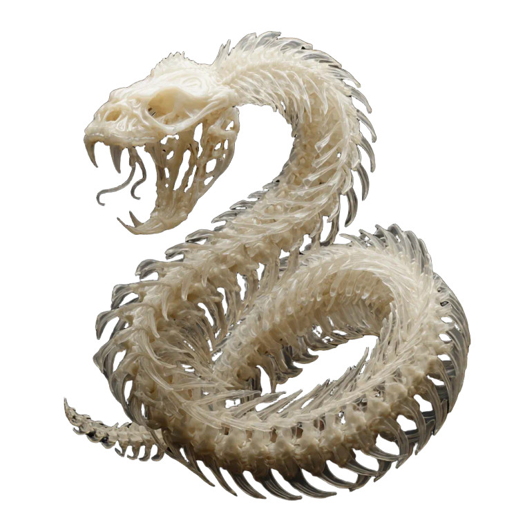Evil Snake Skeleton Vinyl Car Decal Sticker – Waterproof & UV-Resistant 6.826666666666667"