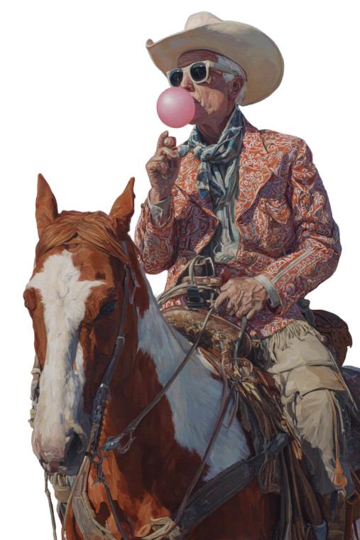 Cowboy Bubble Gum Vinyl Car Decal Sticker – Waterproof & UV-Resistant 8.96"