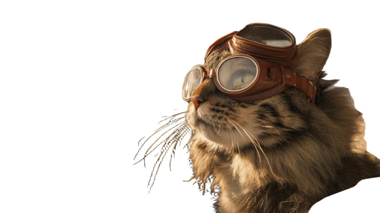 Flying Cat Pilot V3 Vinyl Car Decal Sticker – Waterproof & UV-Resistant 2.72"
