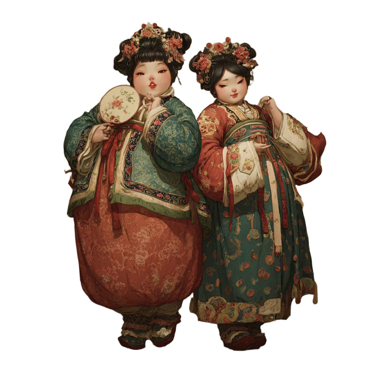 Tang Dynasty Beauties Vinyl Car Decal Sticker – Waterproof & UV-Resistant 3.4133333333333336"