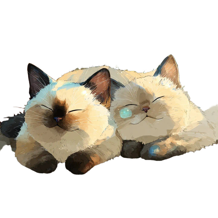 Sleeping Happy Cats Vinyl Car Decal Sticker – Waterproof & UV-Resistant 6.826666666666667"