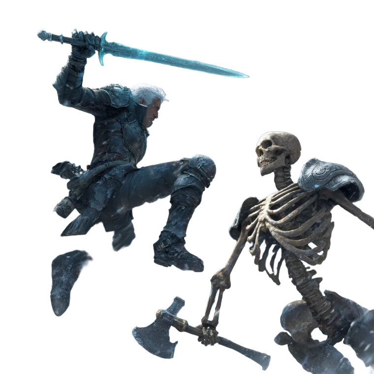 Warrior Vs Skeleton Vinyl Car Decal Sticker – Waterproof & UV-Resistant 3.4133333333333336"