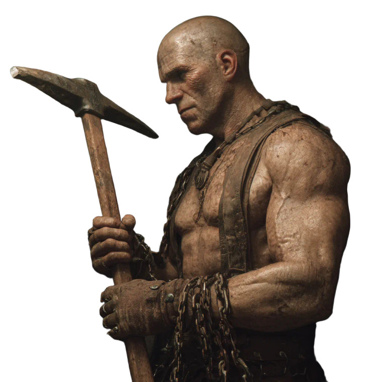 Chained Miner Vinyl Car Decal Sticker – Waterproof & UV-Resistant 3.4133333333333336"