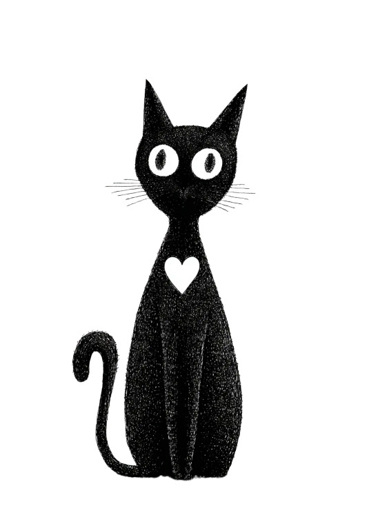 Black Cat Heart Vinyl Car Decal Sticker – Waterproof & UV-Resistant 4.32"