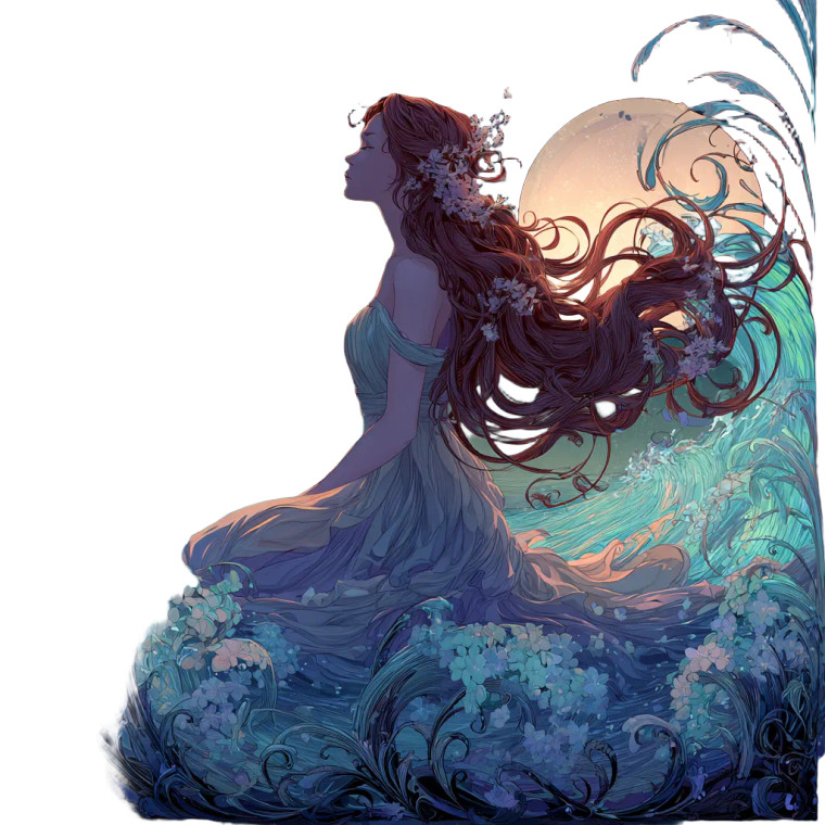 Moonlit Mermaid V2 Vinyl Car Decal Sticker – Waterproof & UV-Resistant 3.4133333333333336"