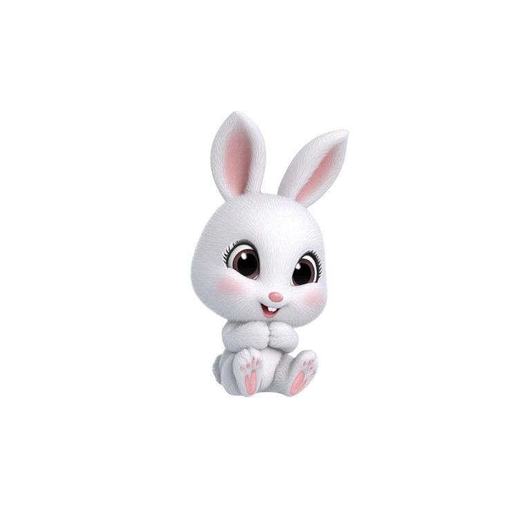 Baby Bunny Emoji Vinyl Car Decal Sticker – Waterproof & UV-Resistant 3.4133333333333336"