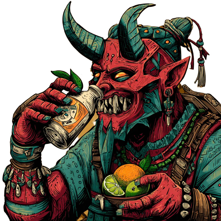 Demon Drinking Vinyl Car Decal Sticker – Waterproof & UV-Resistant 6.826666666666667"