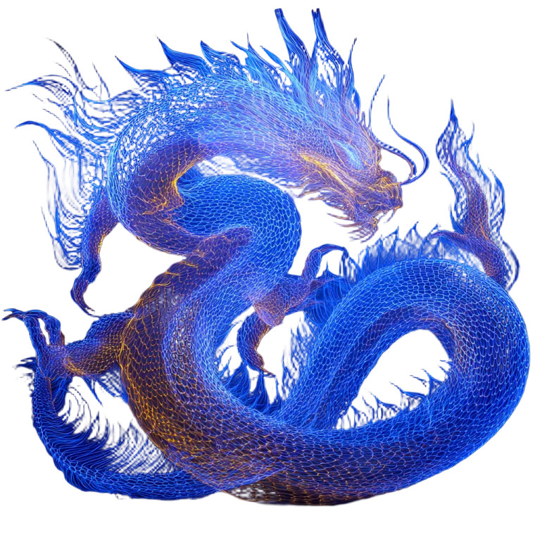 Blue Dragon Light Vinyl Car Decal Sticker – Waterproof & UV-Resistant 6.826666666666667"