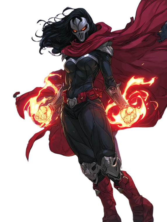 Flaming Superheroine V2 Vinyl Car Decal Sticker – Waterproof & UV-Resistant 8.213333333333333"