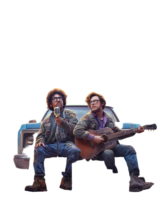 Retro Action Duo Vinyl Car Decal Sticker – Waterproof & UV-Resistant 4.1066666666666665"