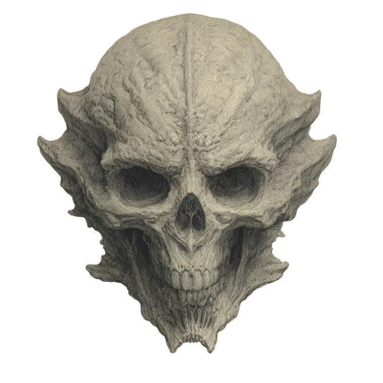 Grotesque Undead Skull Vinyl Car Decal Sticker – Waterproof & UV-Resistant 3.4133333333333336"