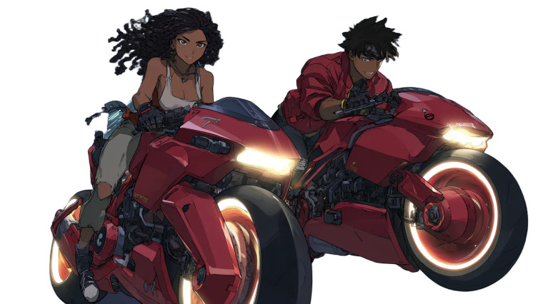 Cyberpunk Motorcycle Duo V2 Vinyl Car Decal Sticker – Waterproof & UV-Resistant 5.4