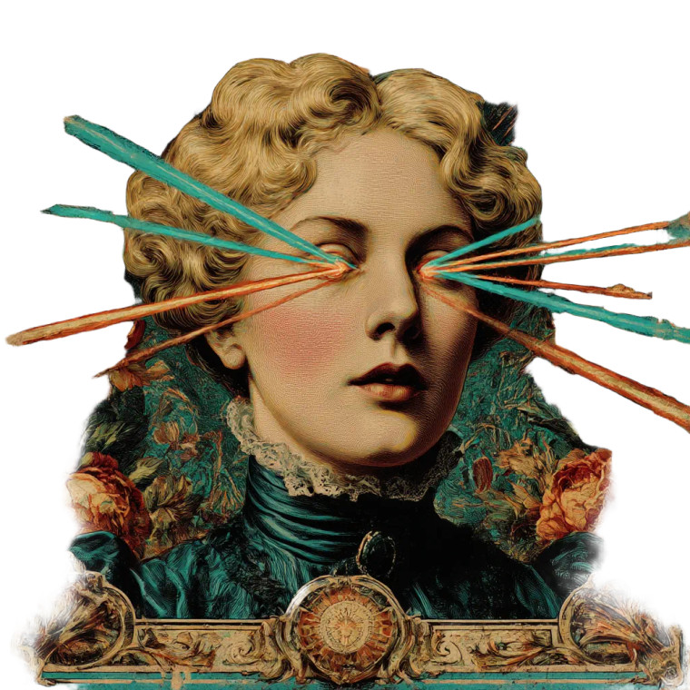 Laser-Eyed Victorian Lady Vinyl Car Decal Sticker – Waterproof & UV-Resistant 6.826666666666667"