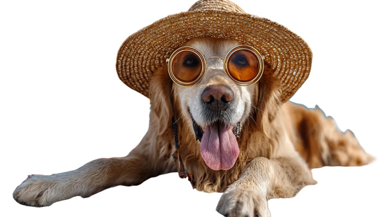 Beach Dog Relaxing Vinyl Car Decal Sticker – Waterproof & UV-Resistant 2.72"