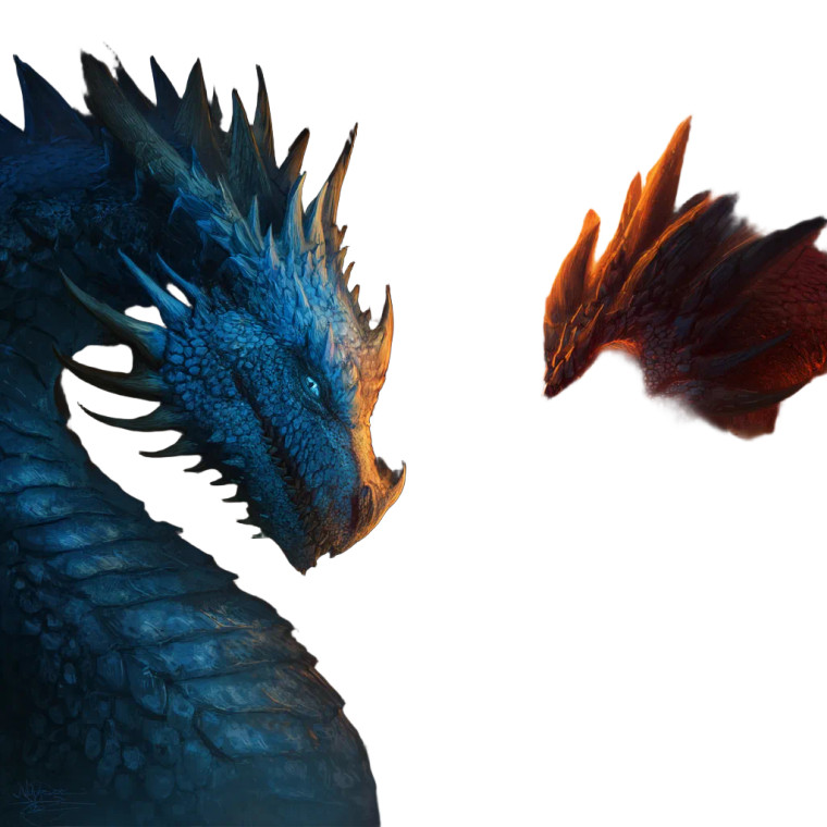 Fierce Blue Fire Dragons Vinyl Car Decal Sticker – Waterproof & UV-Resistant 3.4133333333333336"