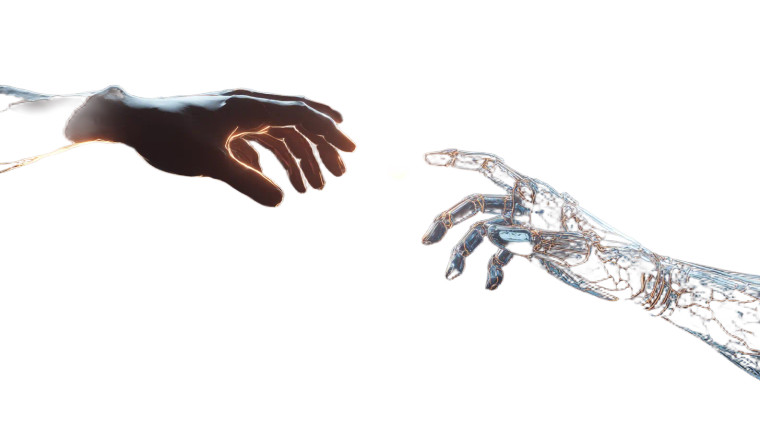 Futuristic Handshake V4 Vinyl Car Decal Sticker – Waterproof & UV-Resistant 2.72"