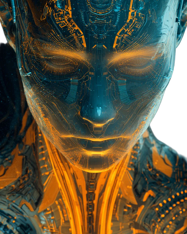 Futuristic Ai Portrait V3 Vinyl Car Decal Sticker – Waterproof & UV-Resistant 8.0"