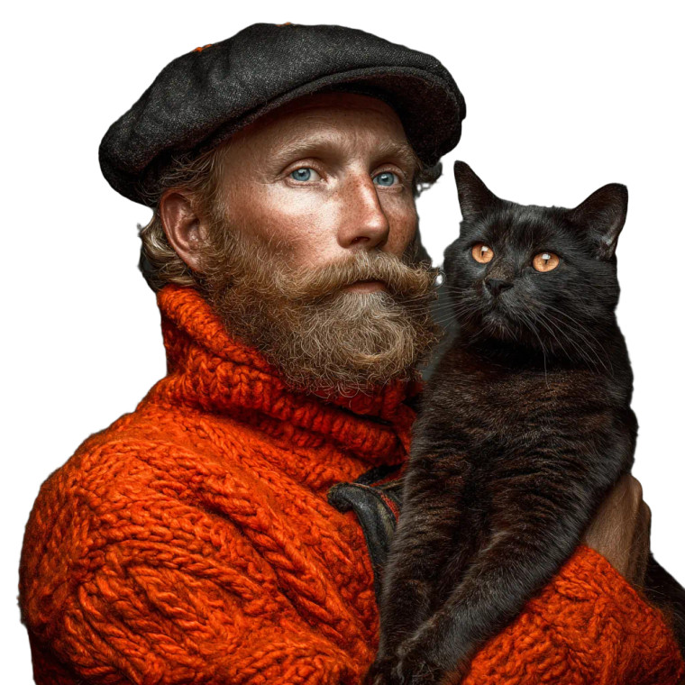 Man Holding Cat Vinyl Car Decal Sticker – Waterproof & UV-Resistant 6.826666666666667"