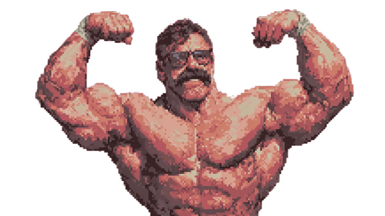 Pixelated Strongman Vinyl Car Decal Sticker – Waterproof & UV-Resistant 2.72"