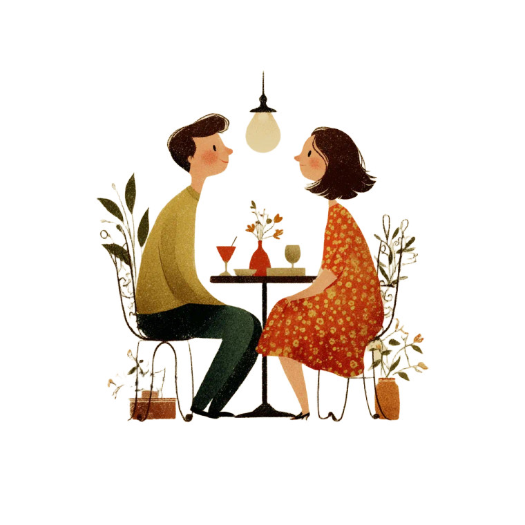 Dining Scene Vinyl Car Decal Sticker – Waterproof & UV-Resistant 3.4133333333333336"