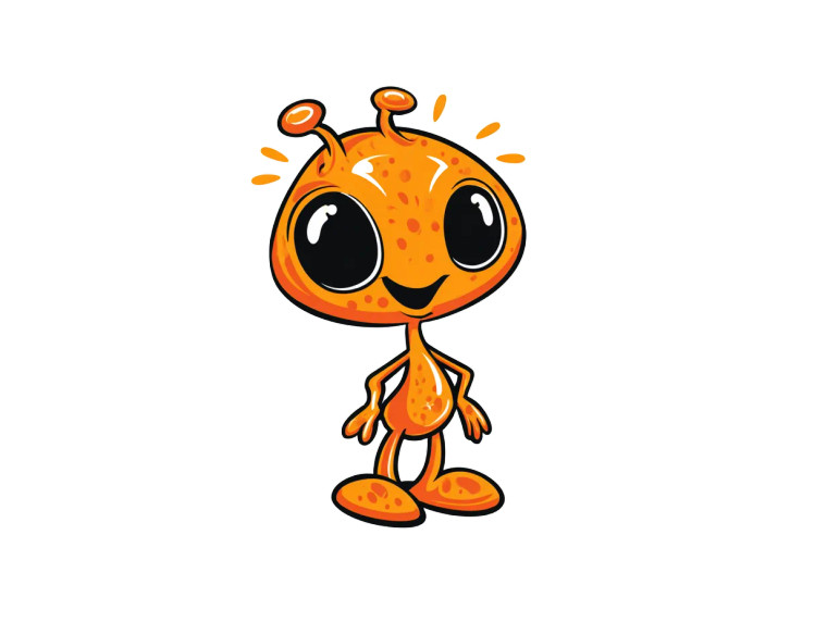 Vintage Orange Alien Vinyl Car Decal Sticker – Waterproof & UV-Resistant 6.1866666666666665"