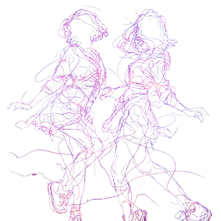 Neon Dancing Girls Vinyl Car Decal Sticker – Waterproof & UV-Resistant 6.826666666666667"
