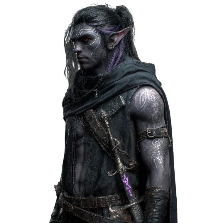 Half-Drow Elf Warrior Vinyl Car Decal Sticker – Waterproof & UV-Resistant 3.4133333333333336"