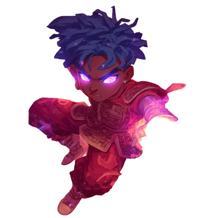 Blue-Haired Anime Warrior Vinyl Car Decal Sticker – Waterproof & UV-Resistant 3.4133333333333336"