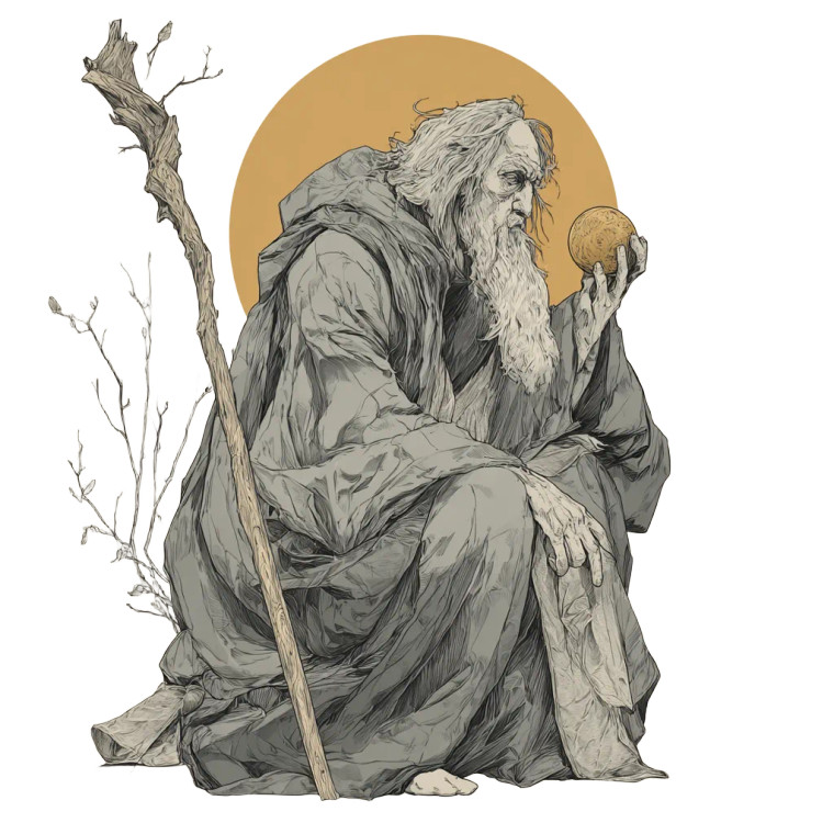 Pondering Wizard Vinyl Car Decal Sticker – Waterproof & UV-Resistant 3.4133333333333336"