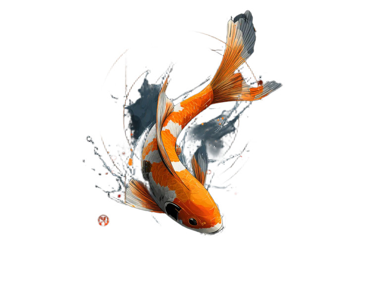 Minimalist Koi Fish V2 Vinyl Car Decal Sticker – Waterproof & UV-Resistant 6.1866666666666665"