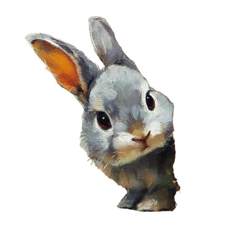 Gray Rabbit Peeking Vinyl Car Decal Sticker – Waterproof & UV-Resistant 3.4133333333333336"