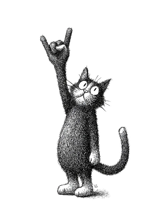 Rock Cat Vinyl Car Decal Sticker – Waterproof & UV-Resistant 4.32"