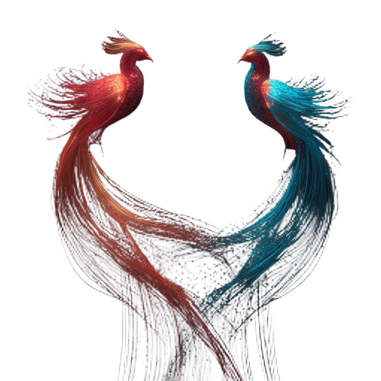 Entwined Phoenixes Vinyl Car Decal Sticker – Waterproof & UV-Resistant 6.826666666666667"