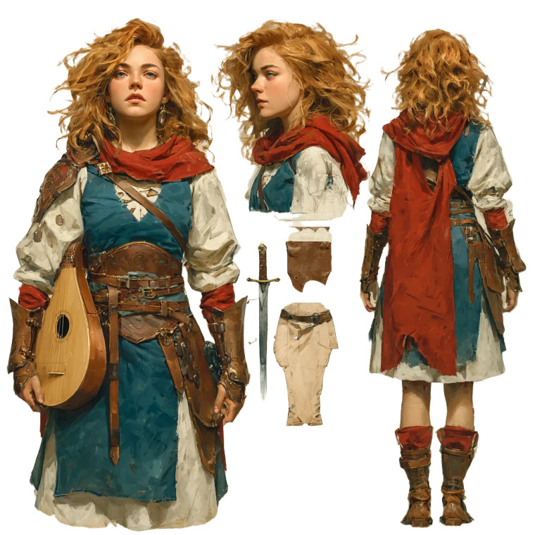 Fantasy Bard Character Vinyl Car Decal Sticker – Waterproof & UV-Resistant 3.4133333333333336"