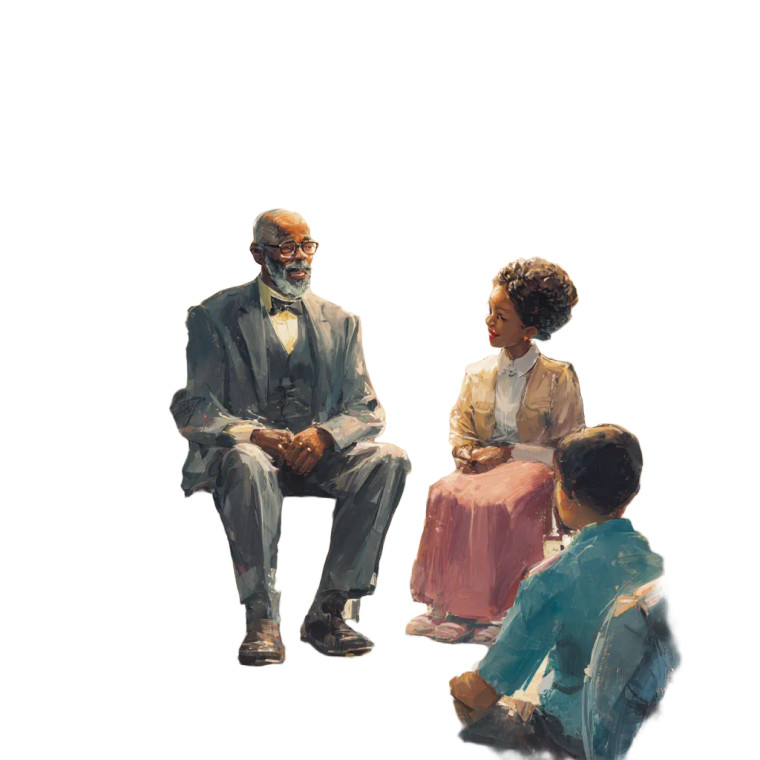 Elderly Teaching History Vinyl Car Decal Sticker – Waterproof & UV-Resistant 3.4133333333333336"