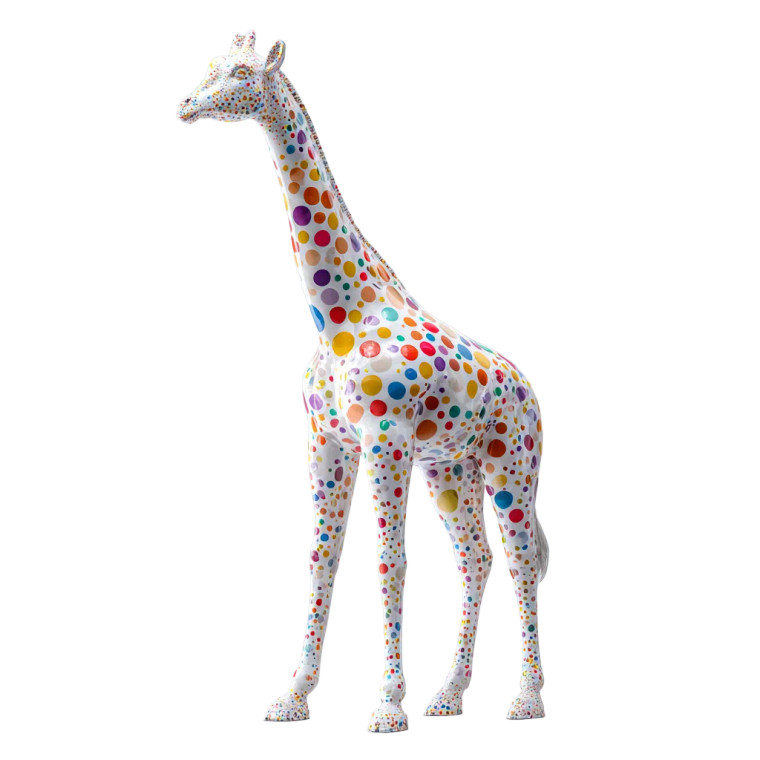 Polka Dot Giraffe Vinyl Car Decal Sticker – Waterproof & UV-Resistant 6.826666666666667"