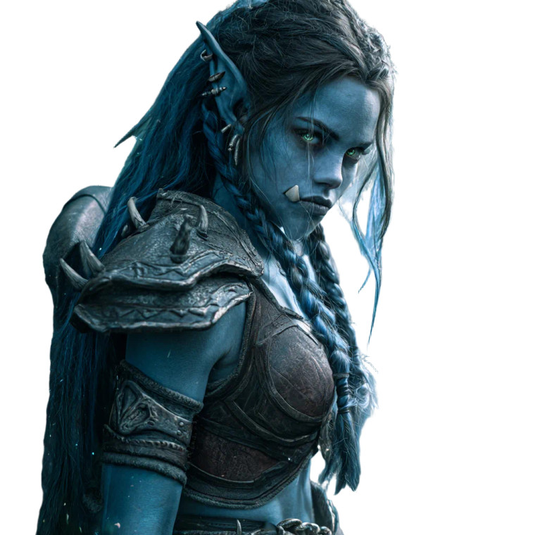 Blue Orc Warrior Vinyl Car Decal Sticker – Waterproof & UV-Resistant 3.4133333333333336"