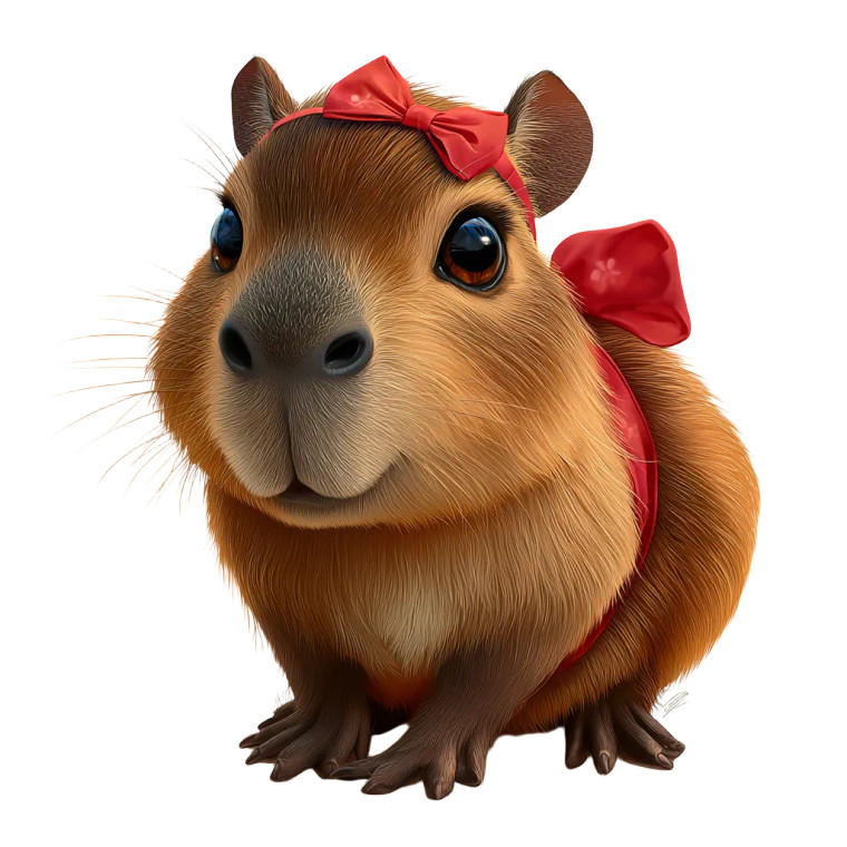 Feminine Capybara Vinyl Car Decal Sticker – Waterproof & UV-Resistant 6.826666666666667"