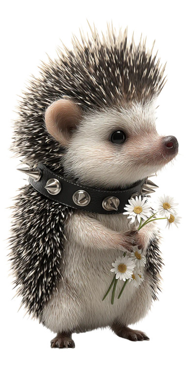 Punk Hedgehog Vinyl Car Decal Sticker – Waterproof & UV-Resistant 5.12"