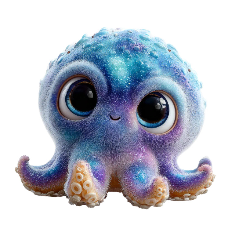 Cute Cuttlefish Character Vinyl Car Decal Sticker – Waterproof & UV-Resistant 6.826666666666667"