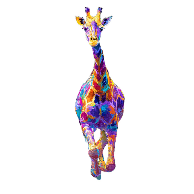 Abstract Giraffe Run Vinyl Car Decal Sticker – Waterproof & UV-Resistant 3.4133333333333336"