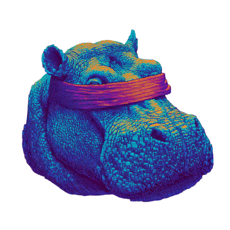 Blindfolded Hippo Head Vinyl Car Decal Sticker – Waterproof & UV-Resistant 3.4133333333333336"