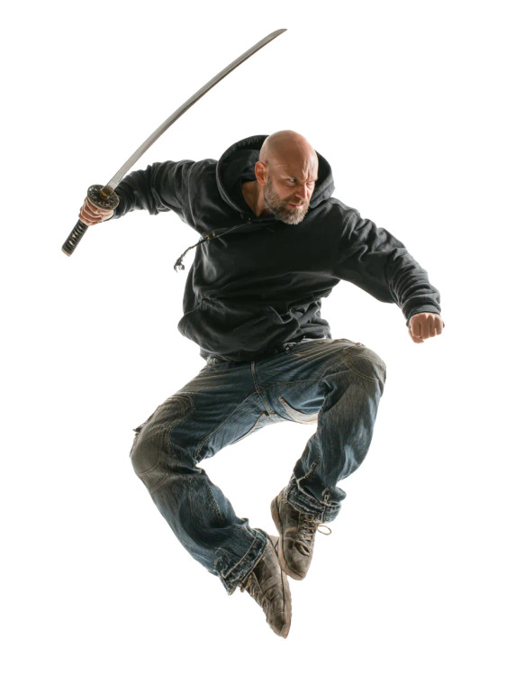 Jumping Samurai V2 Vinyl Car Decal Sticker – Waterproof & UV-Resistant 8.213333333333333"