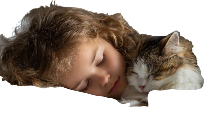Sleeping Girl With Cat V3 Vinyl Car Decal Sticker – Waterproof & UV-Resistant 5.4