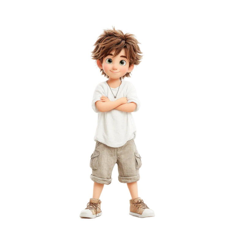 Cartoon Boy V7 Vinyl Car Decal Sticker – Waterproof & UV-Resistant 3.4133333333333336"